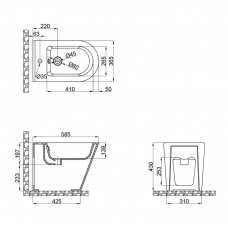 Біде підлогове Qtap Scorpio 530x360x395 Matt black QT14441003CMB Біде підлогове Qtap Scorpio 530x360x395 Matt black QT14441003CMB